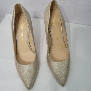Nine West Damenschuhe goldfarben mit Absatz Größe 8,5 - Bild 1 von 8