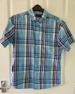 Men's Short Sleeve Casual Shirt Sandstone By M&Co 100% Cotton - Picture 1 of 7