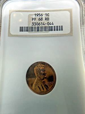 1956 Lincoln Cent NGC PF 68 RD – Stunning Red Proof Beauty - Image 1 of 4