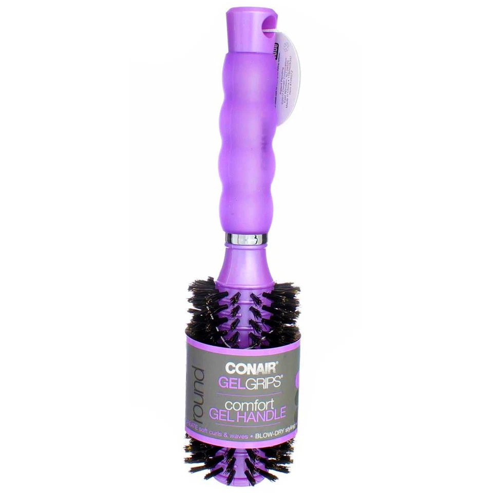 4 Pack Conair Gel Grips Round Round Hair Brush, Purple - Image 1 of 1