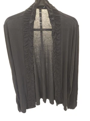 Suéter Cárdigan INC International Concepts XL Negro Frente Abierto Manga Larga Y2K Foto 1 de 4