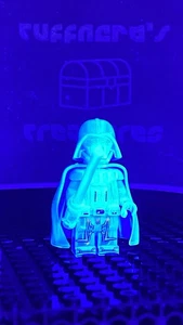 Custom Printed UV REACTIVE Hologram LEGO DARTH VADER w/SOLID CAPE Minifigure - Picture 1 of 22