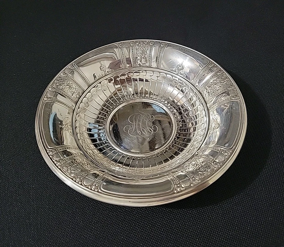 Lindo prato sanduíche Frontenac Gorham 42616 prata esterlina monograma MCC - Imagem 1 de 4