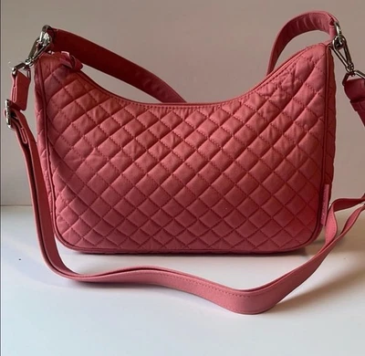 Vera Bradley Frannie Crescent 斜挎包钱包 - Terra Cotta Rose 全新带标签 — 第 1/4 张图片