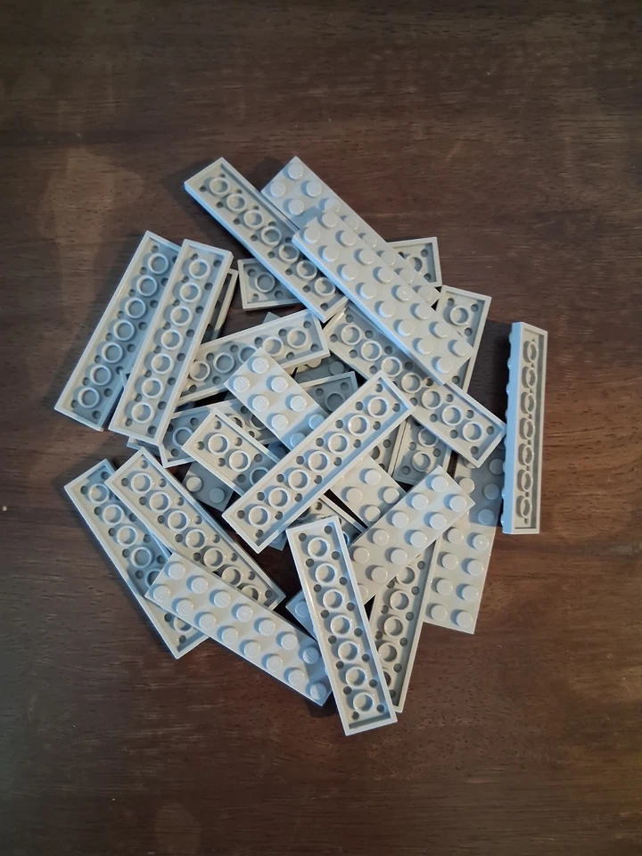Lego 25 Light Bluish Gray Plates 2 x 8 Stud Parts — 第 1/1 张图片