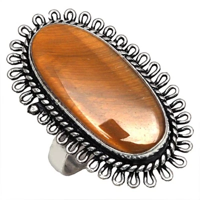Tiger's Eye Gemstone Handmade Silver Jewelry  "8" - Image 1 of 4