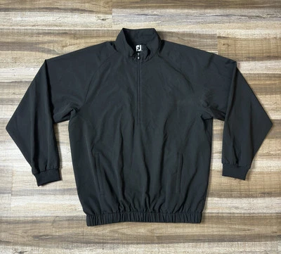 Chaqueta de golf Footjoy Performance para hombre pequeña media cremallera al aire libre cortavientos negra Foto 1 de 4