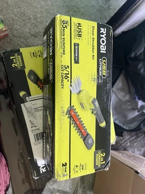 Kit de arbusto de cizalla de litio RYOBI USB cable de carga de batería de litio de 2,0 Ah Foto 1 de 4
