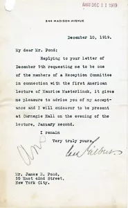 LETTERA FIRMATA architetto americano CASS GILBERT 1919 - Woolworth Building - Foto 1 di 1