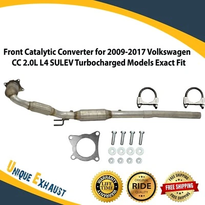 Front Catalytic Converter for 2009-2017 Volkswagen CC 2.0L L4 SULEV Turbocharged - Image 1 of 4