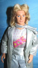 Rocker Silver Coat Glitter Pants Guitar Blond Rooted hair Mod Disco Ken doll