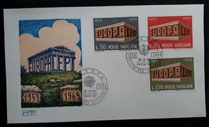 1969 Vatican City Europa FDC  ties 3 stamps cancelled Vatican City - Picture 1 of 2