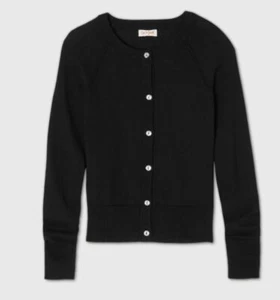 New Cat & Jack XS 4 5 year Girls Black Cardigan Sweater Top Knit Gem Buttons - Picture 1 of 1