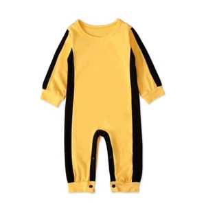 Kinder Kleinkind Baby Bruce Lee Spiel des Todes gelb KungFu Strampler Overall Kostüm - Bild 1 von 8