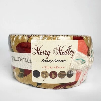 Moda MERRY MEDLEY Sandy Gervais JELLY ROLL 40 strips Quilt Fabric Cotton - Image 1 of 4