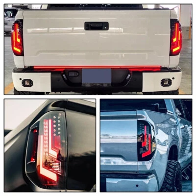 Smoke LED For 2014-2021 Toyota Tundra Tail Lights Brake Rear Lamps Left+Right - Image 1 of 4