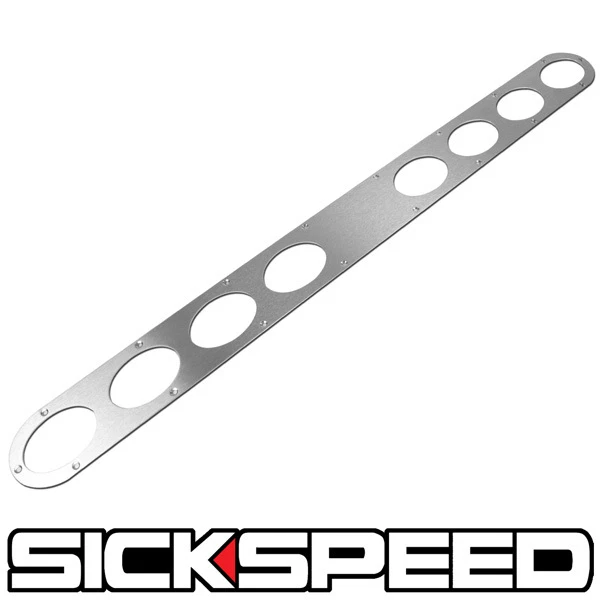 1 PÇ PAINEL DIFUSOR DE DESVIO DE AR PARA-CHOQUE TRASEIRO DE ALUMÍNIO POLIDO LONGO 8 FUROS P10 - Imagem 1 de 1