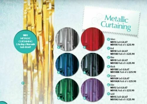 Christmas Party New Year Birthday Shimmer Foil Metallic Tinsel Curtain Backdrop - Image 1 of 1