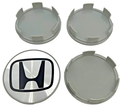 Set of 4PCS Honda Wheel Center Caps Silver Chrome Rim Logo Hubcaps 69mm/2.75" - Image 1 of 2