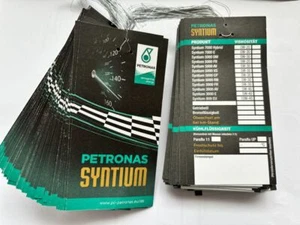 10X PETRONAS Syntium Oil Change Tags Oil Change Slips Oil Slips - Picture 1 of 1