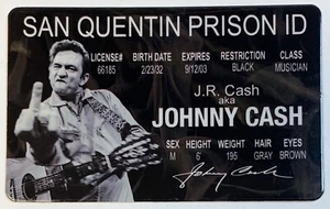 Johnny Cash - San Quentin Prison ID - Drivers License Novelty - Picture 1 of 2