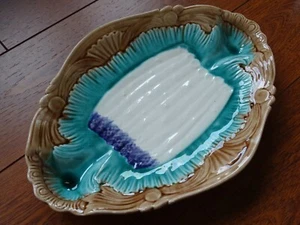 VINTAGE SCHALE SPARGEL FRANKREICH MAJOLIKA Orchies - Bild 1 von 9