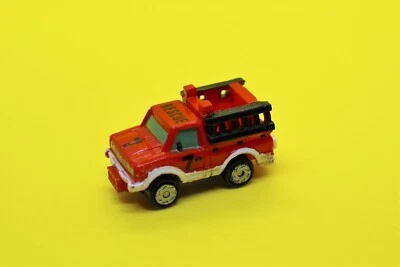 Vintage Micro Machines Fire Rescue DATSUN Pickup Truck Red w/ Brown Ladder 1989 - Image 1 of 4