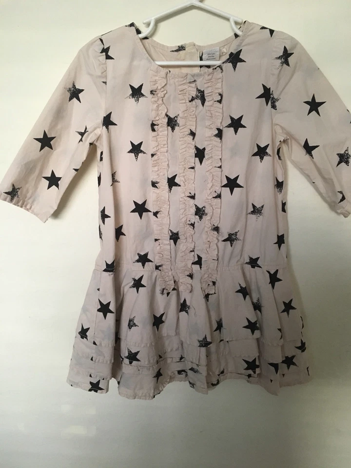 Rare Crewcuts Star Dress Cream With Navy Stars Size 5 - Image 1 of 1