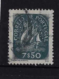 Portugal Scott 710 used, 7.50 Esc. Ship, green grey, VF, CV $5.50 (a6189 - Picture 1 of 2