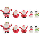 10 Mini Christmas Santa & Snowman Figurines Resin Ornaments Xmas Party Decor
