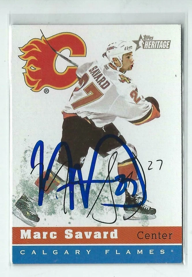 Tarjeta Topps Heritage firmada por Marc Savard 2000/01 #129 Foto 1 de 1