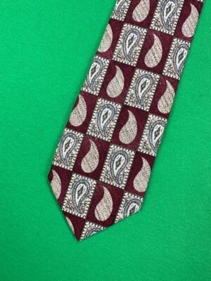 Vintage Mark Shale by M. Pendleton Neck Tie Checkerboard Paisley Hand Made - Image 1 of 4