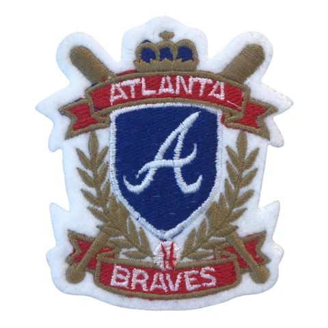ATLANTA BRAVES MLB BASEBALL VINTAGE 3.75" CROSSED BATS CREST LOGO TEAM PATCH Cover