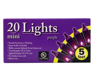 New Halloween String Mini Lights 5ft ~ Purple   Free Shipping - Picture 1 of 3
