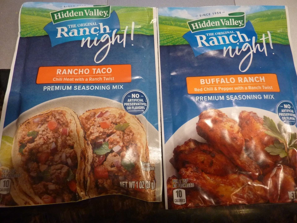 LOTE DE 10 noches Buffalo Ranch/RANCHO TACO condimento Hidden Valley Ranch ELECCIÓN Foto 1 de 1