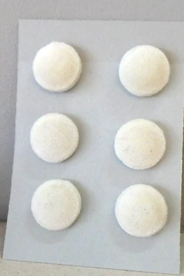 6 x CREAM OFF WHITE PLUSH VELVET FABRIC COVERED BUTTONS - Image 1 of 4