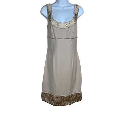 NUEVO Vestido de Cóctel Blumarine Mezcla de Lana Virgen Bordado a Mano Talla 6 Lentejuelas Foto 1 de 4