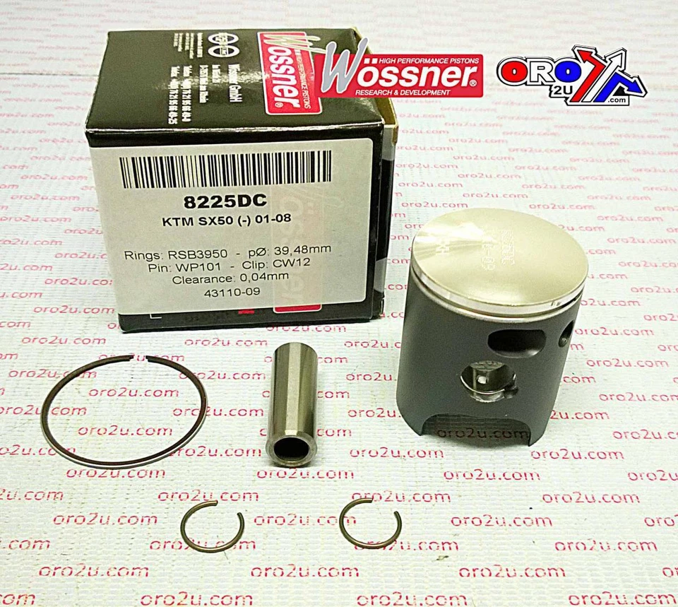 KIT DE PISTÃO 01-08 KTM50 SX, WOSSNER 8225DA FORJADO MX 45030007000 - Imagem 1 de 1