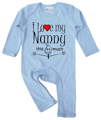 IMAGE IS EVERYTHING Nanny Baby Clothes "I Love My Nanny This Much" Romper Suit Granny Nan Gift
