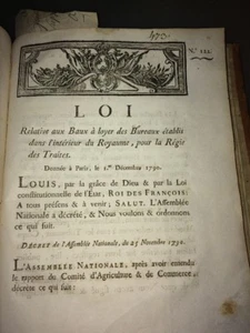 RÉGIE DES TRAITES. RÉVOLUTION. DOCUMENT DE 1790. IMPRIMERIE ROYALE. - Imagen 1 de 2
