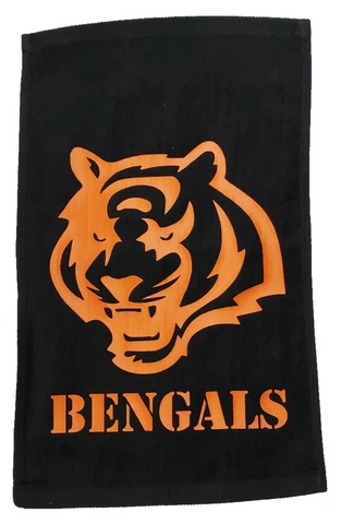 NFL Cincinnati Bengals Black Rally Towel Orange Head 11" x 18" 100% Cotton Cover