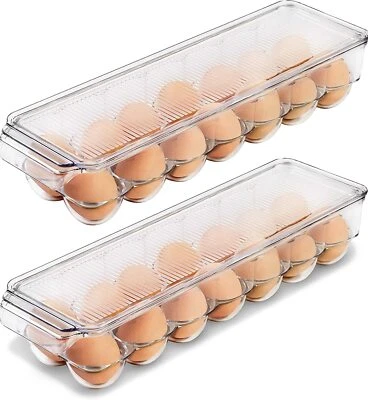 Contenedor de huevos para refrigerador contenedor de 14 huevos con tapa y mango Utopía Home Foto 1 de 4