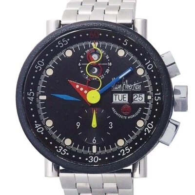 Alain Silberstein Chrono Bauhaus Gomma KB41 500 Limitata Ed. Automatico Orologio - Immagine 1 di 4