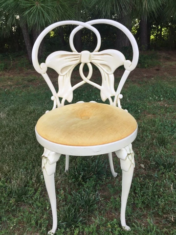 Vintage KESSLER Cast Iron Mid Century Boudoir Vanity Chair Cover