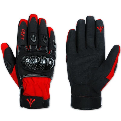 Textile Motorcycle Motorbike Scooter Sport Protective Gloves Sonicmoto Red 3XL - Immagine 1 di 2