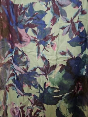 Coldwater Creek Damas Bufanda Envoltura Invierno Floral Azul Con Flecos Largo Foto 1 de 4