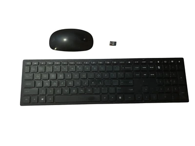 HP IC 5524A-TPC C002K Slim Black Wireless Keyboard,  mouse and adapter “works” - Image 1 of 3