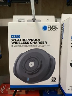 QUAD LOCK WEATHERPROOF WIRELESS CHARGING HEAD MOTORCYCLE PHONE CHARGER IPHONE - Image 1 of 4