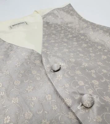Balmain Paris Vintage Floral Print Silk Vest Waistcoat, Size L, EU 52 - Image 1 of 4