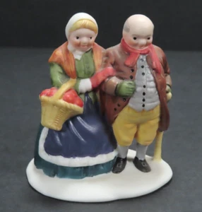 Coppia serie Dept 56 HV con cesto e canna statuina villaggio di Natale alta 2-3/8" - Foto 1 di 8